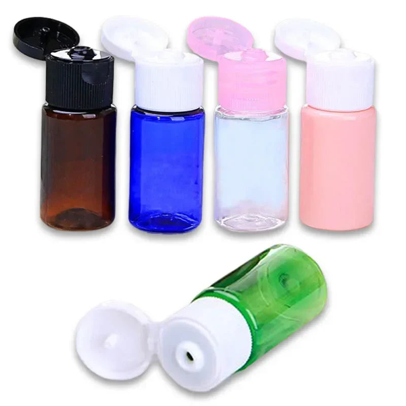 20Pcs 10ml Plastic Clear Bottles With Flip Caps Empty PET Cosmetic Perfume Containers Portable Makeup Tools Travel Accessories