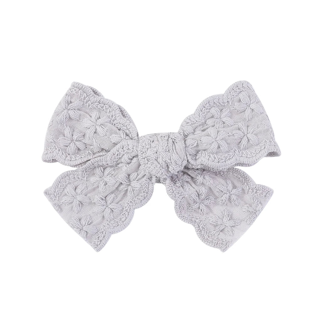 1pcs Embroidery Bowknot Safe Hair Clips for Girls Boutique Bows Hairpins Cute Barrettes Headwear Kids Baby Hair Accessories