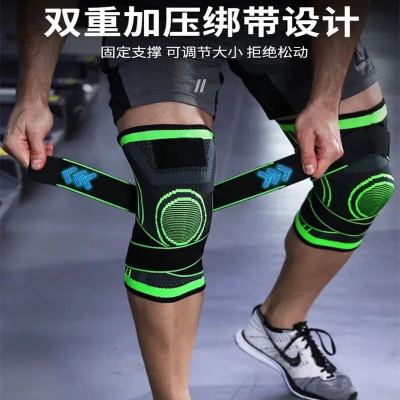 NEW 1PC Sports Kneepad Men Pressurized Elastic Knee Pads Support Fitness Gear Basketball Volleyball Brace Protector