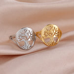 Load image into Gallery viewer, Skyrim Stainless Steel Tree of Life Ring for Women Vintage Amulet Finger Rings Jewelry Mother's Day Gift 2024
