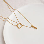 Load image into Gallery viewer, ANENJERY 316L Stainless Steel Necklace for Women Geometric Multilayer Clavicle Necklace Festive Party Jewelry Gift collier
