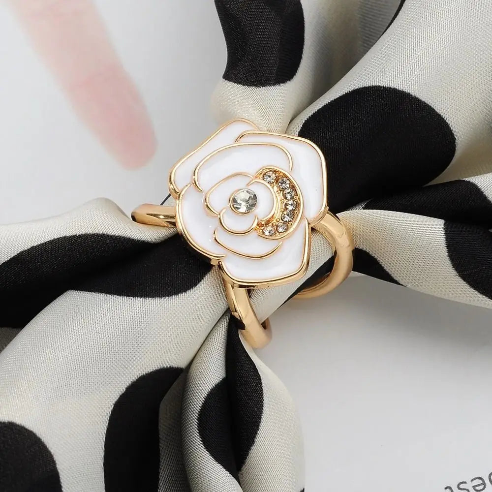 Crystal scarf buckle fashion diy alloy brooches knotting artifact multifunctional shawl ring clip jewelry accessories