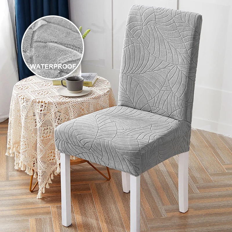 1/2/4/6 PCS Waterproof Jacquard Chair Cover Stretch Dining Chair Slipcover For Kitchen Hotel Wedding Banquet Office Anti Dirty