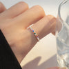 SOFTPIG Real 925 Sterling Silver Colored Zircon Adjustable Ring for Charm Women Party Classic Fine Jewelry Geometric Accessories