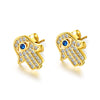 Hamsa Hand Devil Eye Earrings Copper Earrings 18k Gold Plated Fashion Jewelry for Women Accessories Birthday Gift