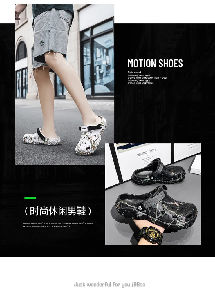 2024 Summer New Men's Slippers Outdoor Garden Clogs Male Casual Shoes Fashion Luxury Sandals Comfort Home Soft Slippers 40-45