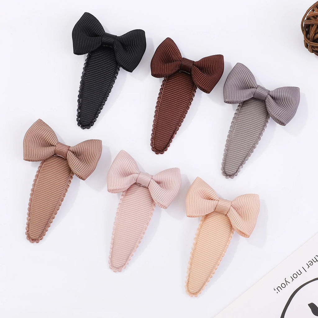 2Pcs Bow Flowers Hair Clip Girl Cute Hair Bands Kids Hair Accessories Handmade Cloth Headwear Hairpins Barrettes Headdress Gift