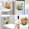 Butterfly Flower Toilet Seat Stickers Self-Adhesive Toilet Lid Decals Diy Removable Stickers For Bathroom Home Decor Ornaments