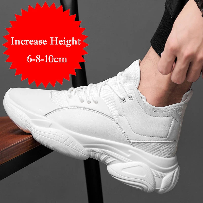 2024 Spring New Elevator Men's Shoes 6/8/10cm Hight-top Elevator Shoes Teenager Sports Trendy Shoes Men's Sneakers Casual Shoes