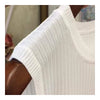 zjaiss 2024 Summer New Fashion Knitted Vests O-neck Sleeveless Casual Thin Tops Sleeveless Blouse Women Shirt