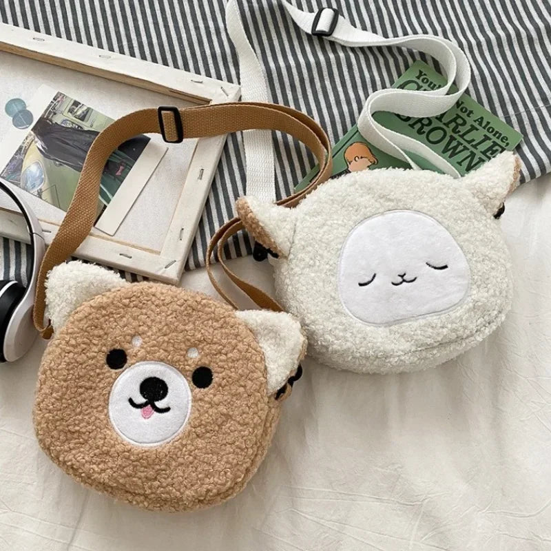 Japanese Style Kawaii Bag Women Cartoon Plush Shoulder Bag for Women 2024 New Crossbody Bag Small Phone&Purse Bolsa Feminina