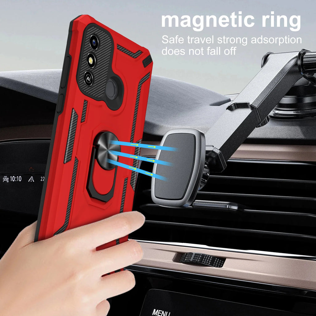 TPU PC Shockproof Combo Hybrid Kickstand Cover Fundas for ZTE Blade A53 A52