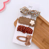 4/8pcs Korean Coffee Color Hair Pin Bow Knit Fabric Princess Hair Clips for Children Baby Girls Headwear Kids Hair Accessories