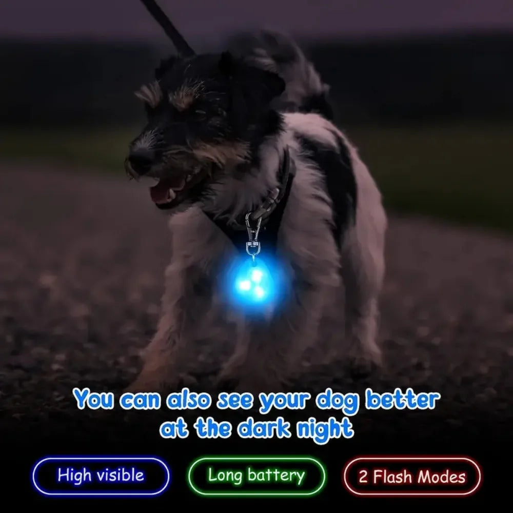 LED Pet Pendant Collar Waterproof Dog Collar Light for Outdoor Walking Safety Silicone LED Dog Collar Dog Tag Battery Included