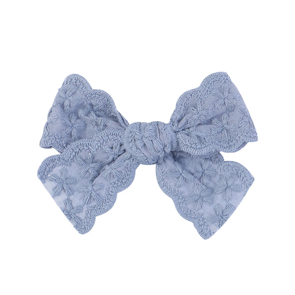 1pcs Embroidery Bowknot Safe Hair Clips for Girls Boutique Bows Hairpins Cute Barrettes Headwear Kids Baby Hair Accessories