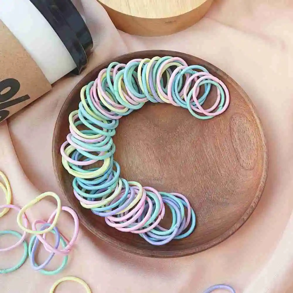 50/100Pcs Baby Girl Rubber Bands Hairband Candy Color Elastic Hair Bands Kids Women Headband Scrunchie Ponytail Hair Accessories