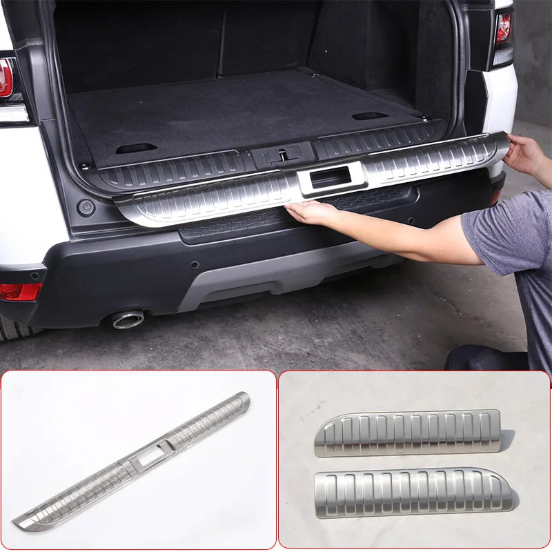 For Land Rover Range Rover Sport 2014-2021 Car Styling Stainless Rear Trunk Bumper Scuff Sill Protector Plate Accessories