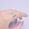 Silver Color Fashion Simple Ring for Women Girls Stainless Steel Jewelry Charm Resizable Open Finger Ring Minimalist Style