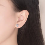 Load image into Gallery viewer, 925 Sterling Silver New Jewelry Crsytal Snowflake Stud Earrings For Woman Fashion XY0236
