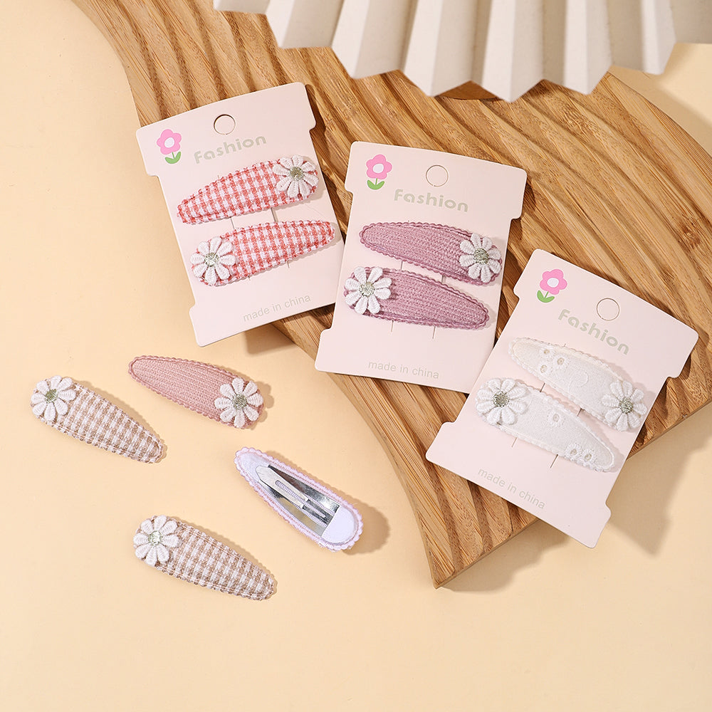 5/2/1/pcs Ins Daisy Flower Hair Clips Baby Girl Hairpins for Kids Lace White Barette Princess Hooks Infant Accessories Korean