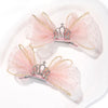 2pcs/set Lovely Bow Hairpins Solid Color Gauze Bows Clip for Kids Sweet Soft Hair Clips Pink Princess Girls Hair Accessories