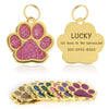 Personalized Collar Pet ID Tag Custom Free Engraved Cat Dog Puppy Name Necklace Gold Paw Glitter Pendant Pet Accessories 3CM