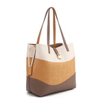 Load image into Gallery viewer, CH Leather Trendy Women's Business Handbag Pure Color Splicing Large Capacity Crossbody Simple Fresh Style Commuter Shoulder Bag
