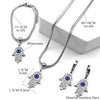 Stainless Steel Luxury Turkish Blue Evil Eye Hamsa Fatima Hand Jewelry Set Lucky Snake Chain Necklace Earring Bracelet for Women