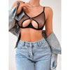 2022 Hot Women Transparent Bra High Waist Thong Set Fishnet Push Up Bikini Front Buckle Cutout Underwear Erotica Sexy Swimsuit