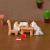 Cute Figurines Miniature Action Toy Cartoon Animal Cat Resin Ornament Micro Landscape Desk Accessories for Decoration Toy Home