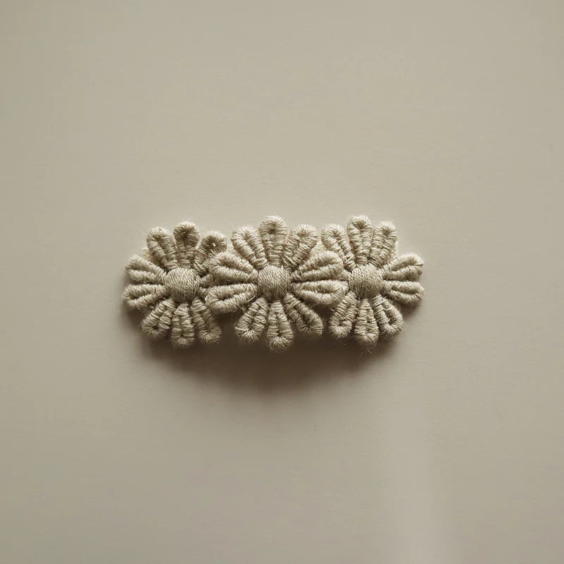 Cute Baby Girl Hair Clips Cotton Lace Triple Flowers Kids Hair Accessories  Princess Barrette Spring Korean Style Hairpins