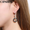 CHSHINE 925 Sterling Silver Circle Ring Earrings For Lady Lovers Banquet Party Jewelry