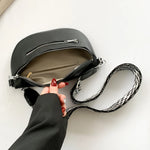 Load image into Gallery viewer, PU Leather Simple Shoulder Bag Women's Solid Bum Bag Multi-pocket Chest Bag Wide Strap Fashion Waist Bag Retro Street Fanny Pack
