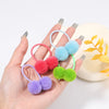 5pcs/lot Girls Double Plush Ball Hair Ropes Set For Kids Solid Color Scrunchies Elastic Hair Bands Hair Accessories Wholesale