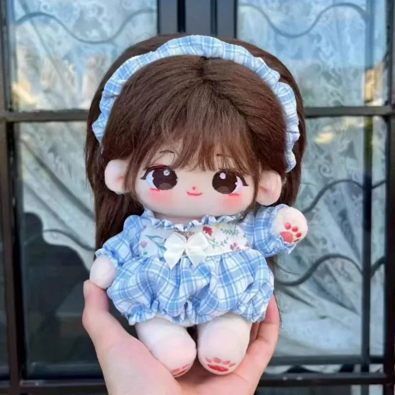 20cm Ismile Girl Cotton Doll Plush Kawaii Baby DIY Dress Up Set Soft Stuffed Figure Toys Collection Kid Birthday Halloween Gifts