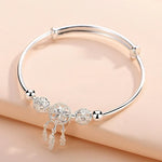 Load image into Gallery viewer, 1pcs Copper Alloy Silver Plated Bracelet Ladies Cold Wind Dreamcatcher Leaves Tassel Turn Beads Jewelry

