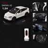 1:24 Tesla Model X  Tesla Model 3 Alloy Die Cast Toy Car Model Sound and Light Children's Toy Collectibles Birthday gift