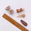 4/8pcs Korean Coffee Color Hair Pin Bow Knit Fabric Princess Hair Clips for Children Baby Girls Headwear Kids Hair Accessories