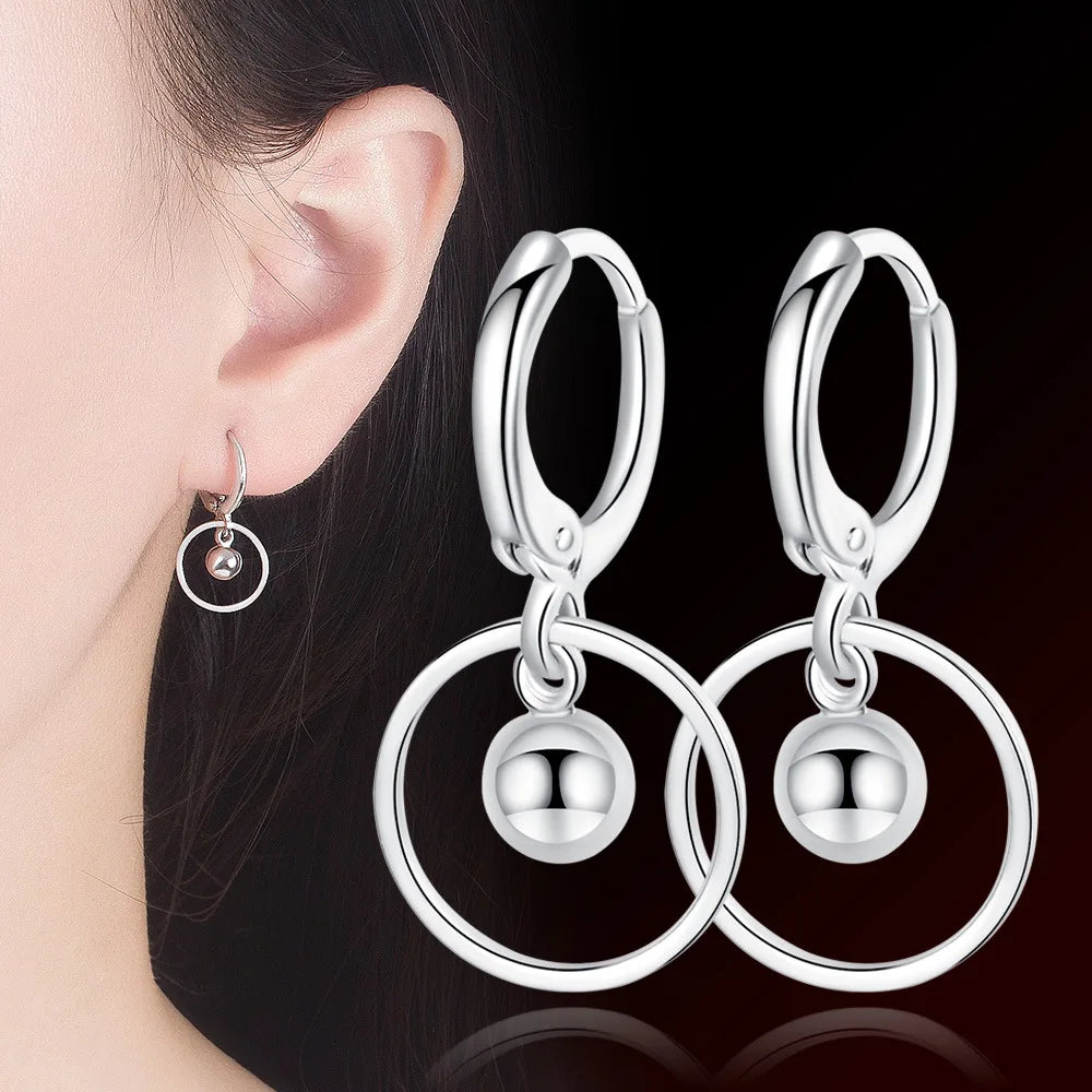 Fanqieliu 925 Silver Needle Lady's New Jewelry Round Drop Earrings FQL23580