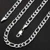 925 Sterling Silver 16-30 Inches Figaro Chain Necklace Men Women Fashion Simple Chain Wedding Christmas Gift Jewelry Accessories