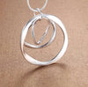 Hot 925 sterling silver beauty round circel necklace earrings for women Fashion designer party wedding jewelry sets Holiday gift