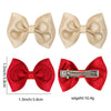 Happy New Year Bows Hair Clips Red Hair Bands Hair Accessories For Girls Rhinestone Barrettes Headwear Floral Hairpins Kids Gift