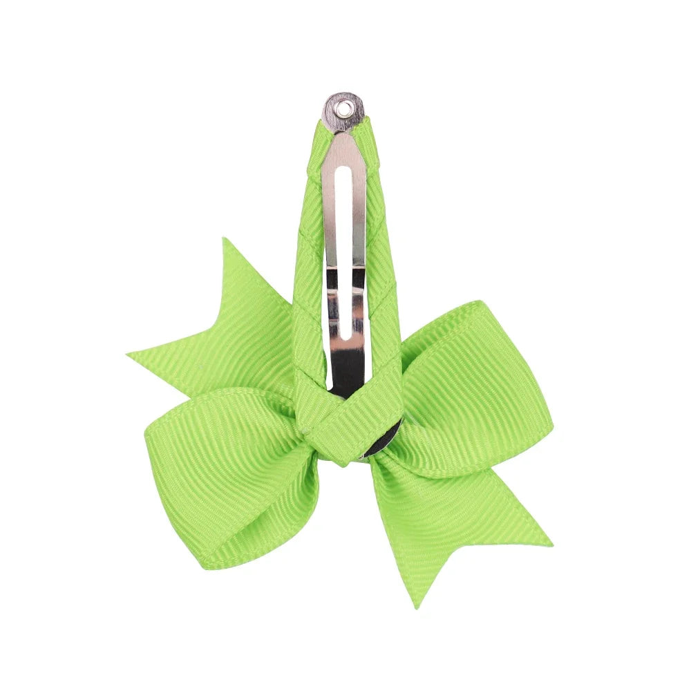 2Pcs/Lot Solid Color Bows Hair Clip For Kids Girls Ribbon Bowknot BB Clip Cute Baby Barrettes Hairpins Headwear Hair Accessories