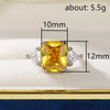 Huitan Square Yellow Cubic Zirconia Women's Finger-ring for Wedding Party Temperament Lovely Luxury CZ Rings Anniversary Jewelry