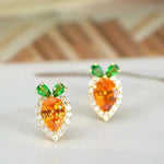 Load image into Gallery viewer, Childlike Carrot Ring Light Luxury Sweet Earrings Women Wedding Necklace 925 Sterling Silver Jewlery Sets For Girlfriend
