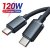 120W 7A Type C to Type C Cable For iPhone 15 Xiaomi Samsung Huawei Mobile Phone Fast Charge Type-c Cable Quick Data Charger Wire