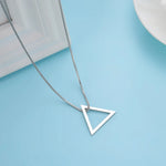 Load image into Gallery viewer, Dreamtimes Inverted Triangle Pendant Necklace Geometric Stainless Steel Chain Streetwear Hip hop Guy Jewelry For Men Necklace
