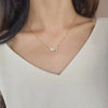 Flower World~ S925 Silver Plated 18K Gold Clover Zircon Bead Pearl Pendant Necklace Clavicle Chain Premium Sense