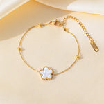 Load image into Gallery viewer, Clover Bracelet for Women Gold Plated Stainless Steel Bracelet Charm Bracelets Women's Hand Bracelets Girls Summer Jewelry
