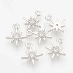 Load image into Gallery viewer, 50 PCS Brass Cubic Zirconia Charms Star Shape Gold Plated for Making DIY Jewelry Necklace Earring  Key Chain Chams Supplies
